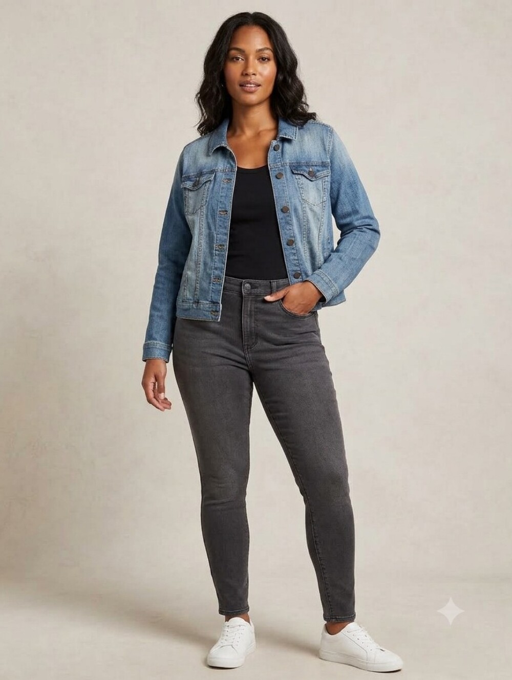 Sonoma Medium Wash Blue Denim Jacket  Women's Size XL